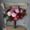 Dark Red & Pink Rose Silk Flower Bouquet