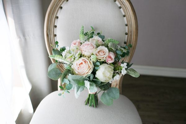 Elegant Rustic Pink Forest Silk Flowers Bouquet