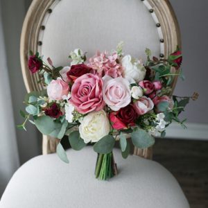 Roses & Hydrangea Artificial Silk Flower Bouquet