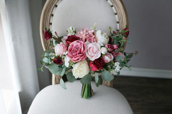 Roses & Hydrangea Artificial Silk Flower Bouquet