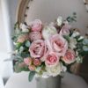 Elegant Rusty Pink Rose Silk Flower Bouquet - Image 4