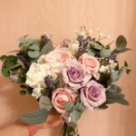 Light Blue Purple, Pink Roses Silk Flower Bouquet photo review