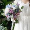 Purple Blue, Peony  Rose Silk Bouquet C43 - Image 2