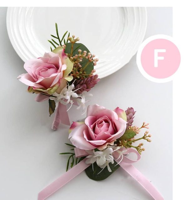 Pink Roses, Wild Blooms Greenery Buttonholes, Corsages - Image 18