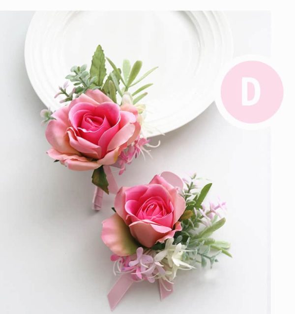 Pink Roses, Wild Blooms Greenery Buttonholes, Corsages - Image 12