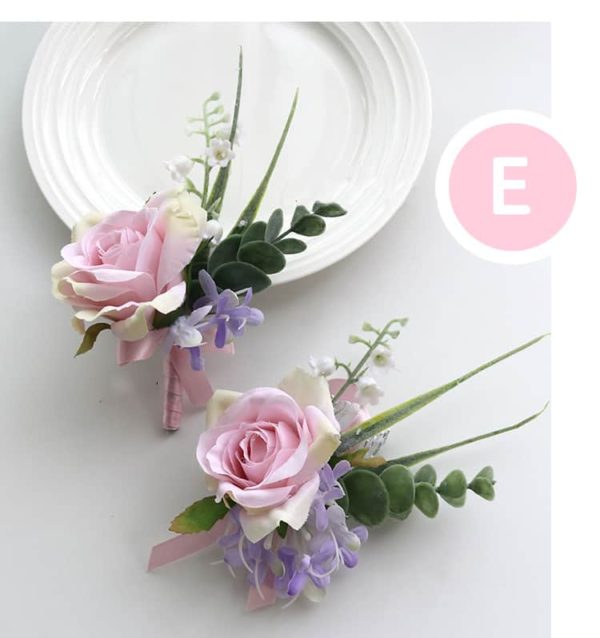 Pink Roses, Wild Blooms Greenery Buttonholes, Corsages - Image 15