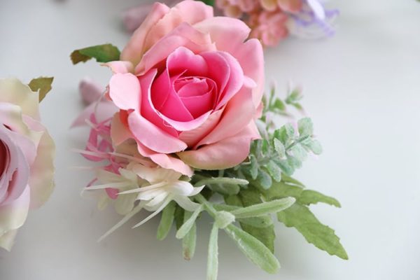 Pink Roses, Wild Blooms Greenery Buttonholes, Corsages - Image 13