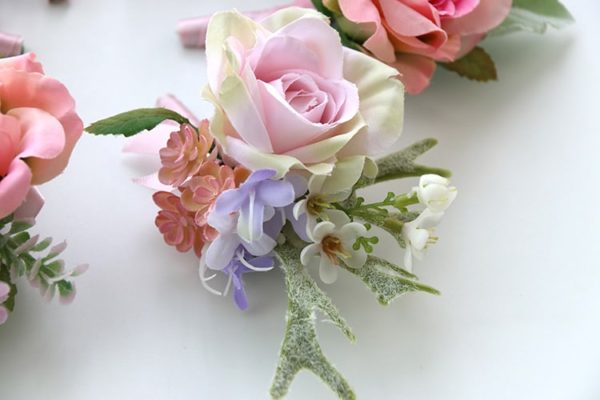 Pink Roses, Wild Blooms Greenery Buttonholes, Corsages - Image 17