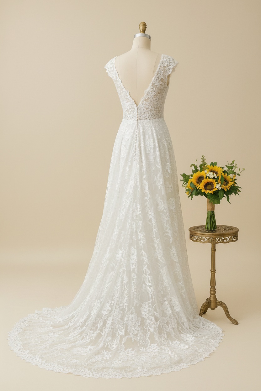Sunflower and White Bloom Bridal Bouquet - Image 3