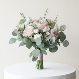 Elegant Rustic Pink Forest Silk Flowers Bouquet