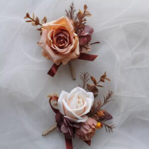 Dusty Rose & Ivory Silk Buttonhole