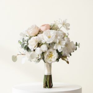 Ivory Rose & Eucalyptus Silk Bridal Bouquet